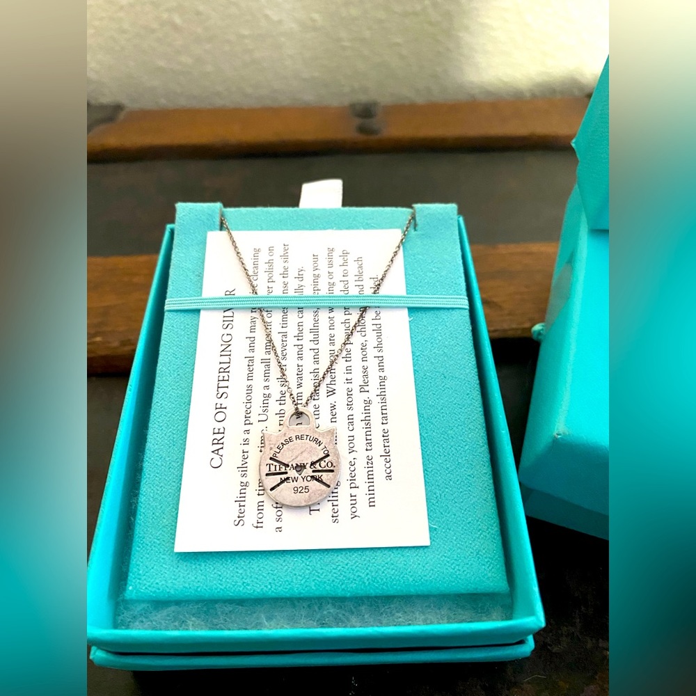 RETIRED Tiffany & Co. Cat Return to Tiffany Charm 925 Necklace ~
